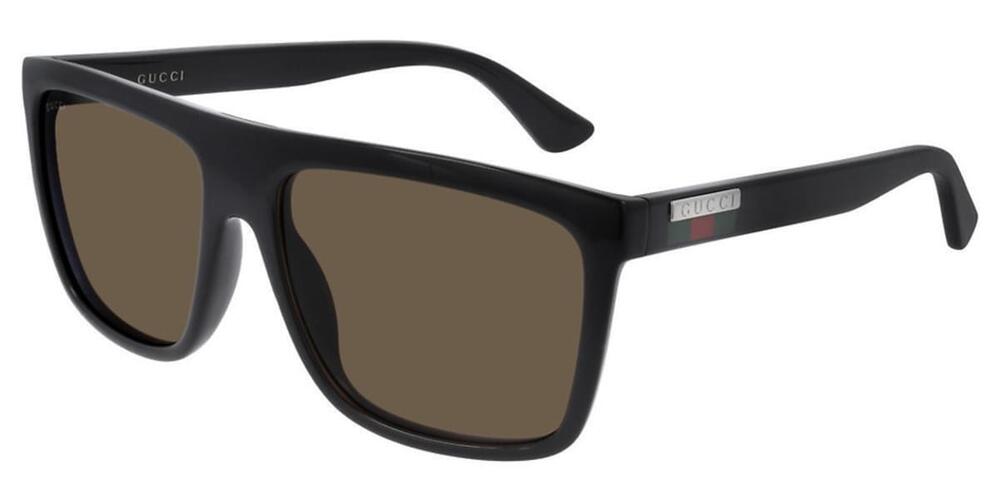 NWT Gucci GG0748S-002 Black Rectangle 59mm Sunglasses